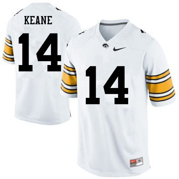 Men Iowa Hawkeyes #14 Connor Keane College Football Jerseys-White - Click Image to Close